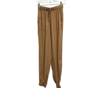 H&M Divided Women Brown Jogger Pants Elastic Drawstring Waist Size 2‎ 08276871